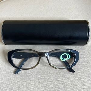 BULGARI Black Translucent Decretive Cat Eye Eyeglass Frames And Case